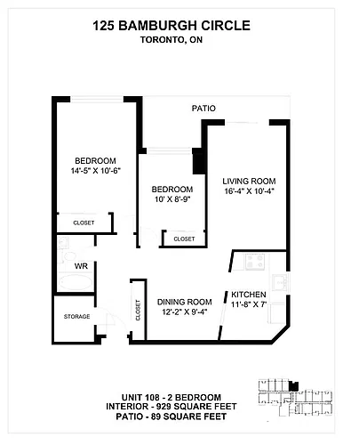 Floor plan 2 Bedroom 2 Bed 1 Bath