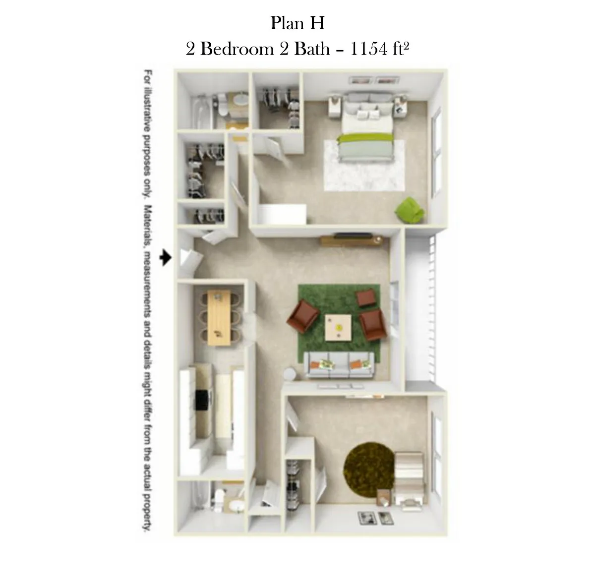 Floor plan Two Bedroom H