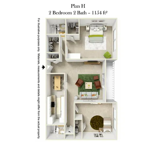 Floor plan Two Bedroom H