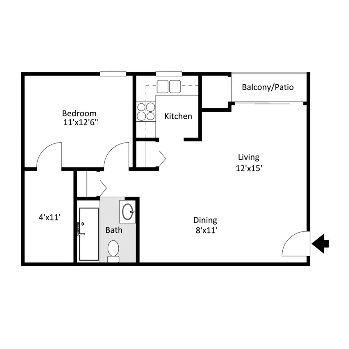 Floor plan One Bed