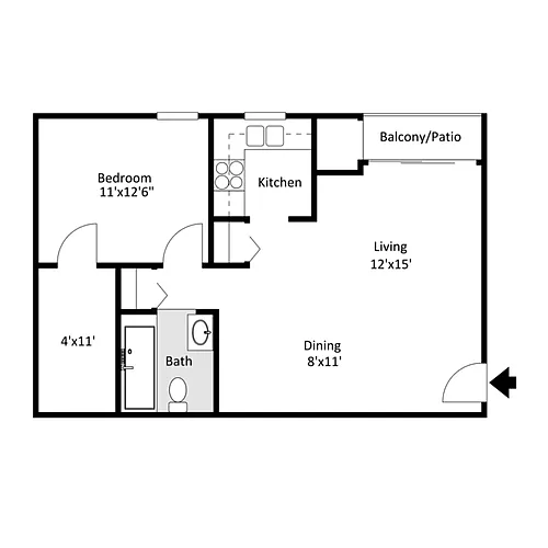 Floor plan One Bed