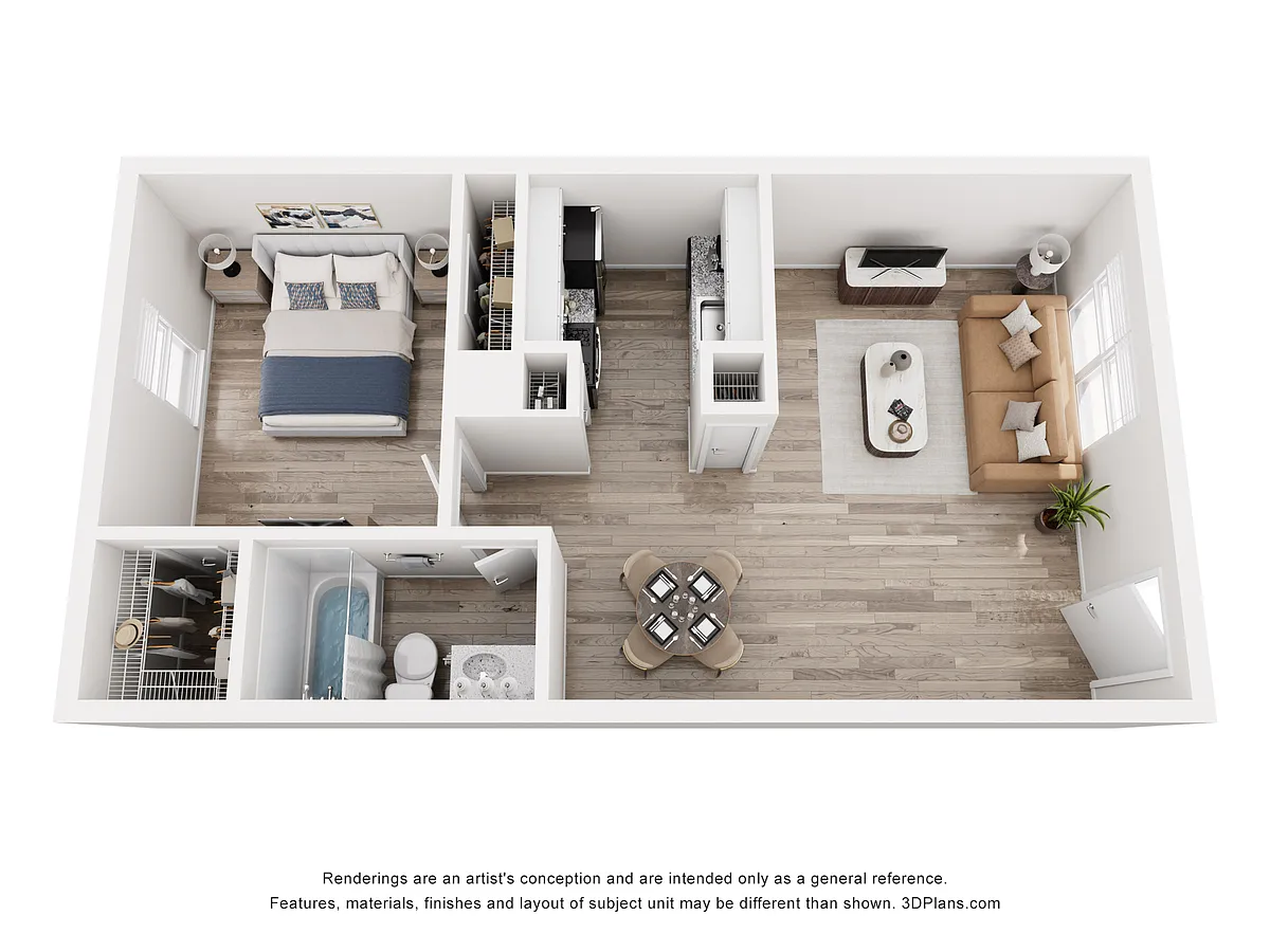 Floor plan Alma Cherrywood - A2 - 1 Bed | 1 Bath