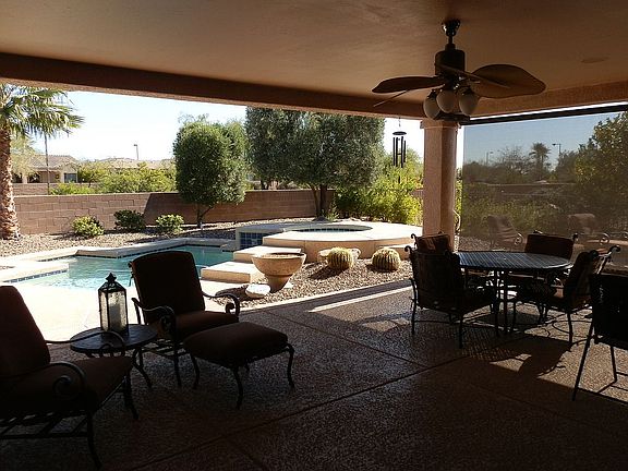 Large patio with heater