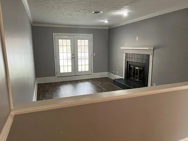 Living room with gas fireplace!