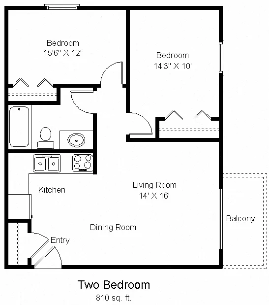 Floor plan 2 Bedroom (d FM)