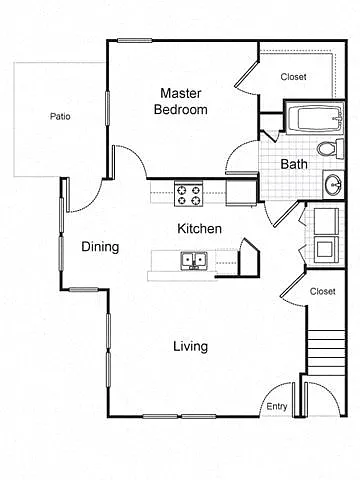Floor plan One Bedroom Garden