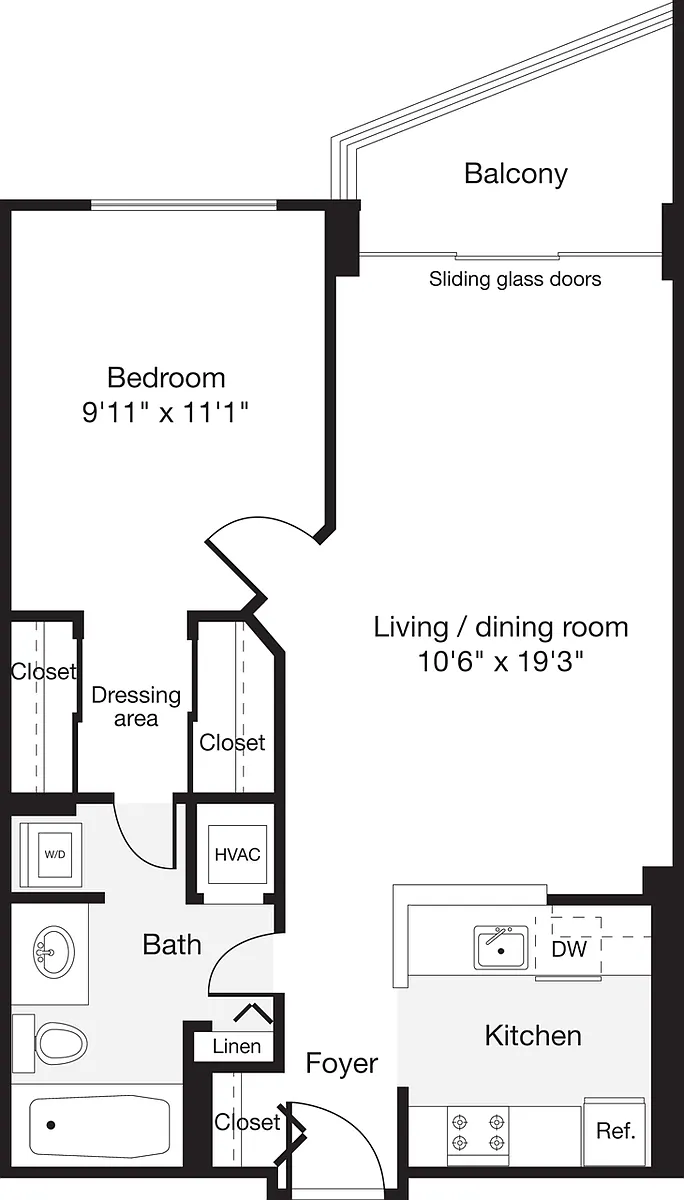 Floor plan 1 Bedroom A