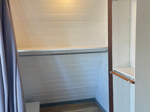 Closet with privacy curtain