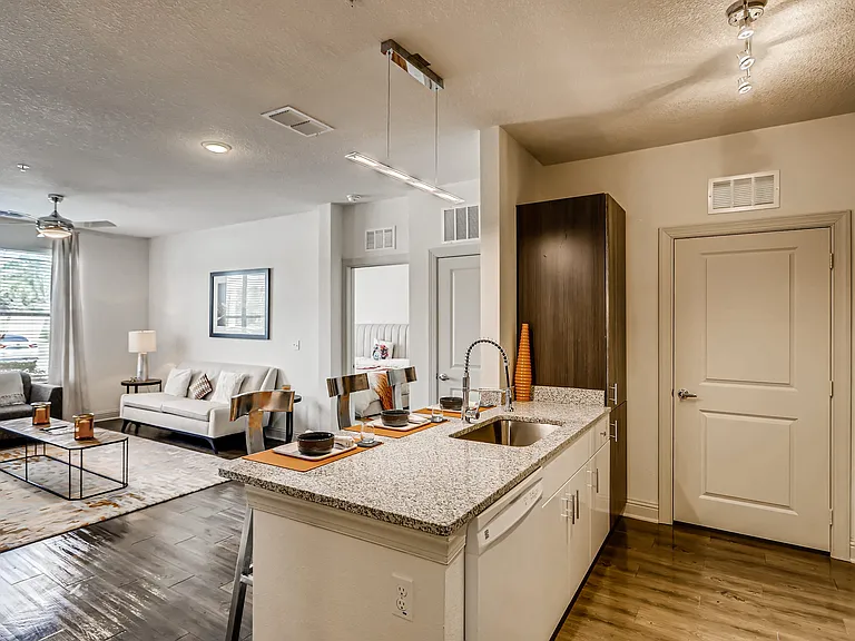 Open-concept kitchen with breakfast bar