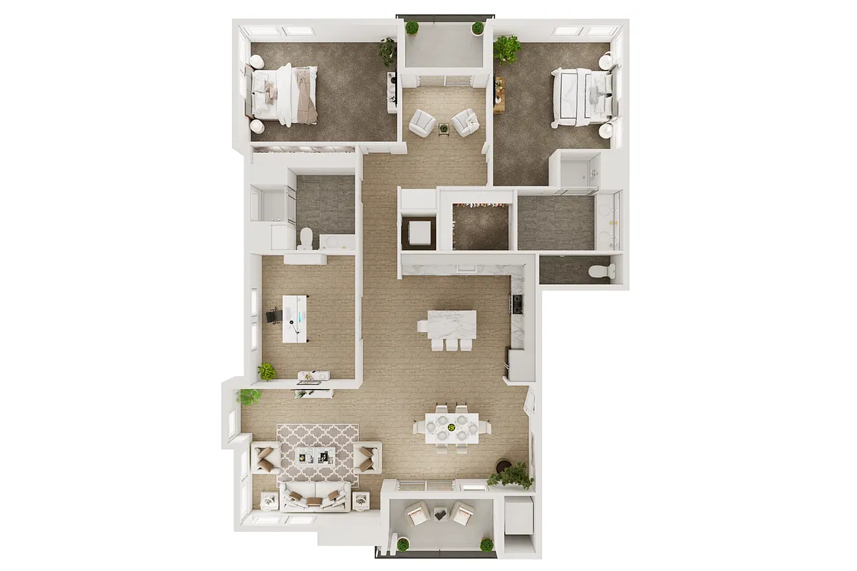 Floor plan 2BD, 2BTH B9
