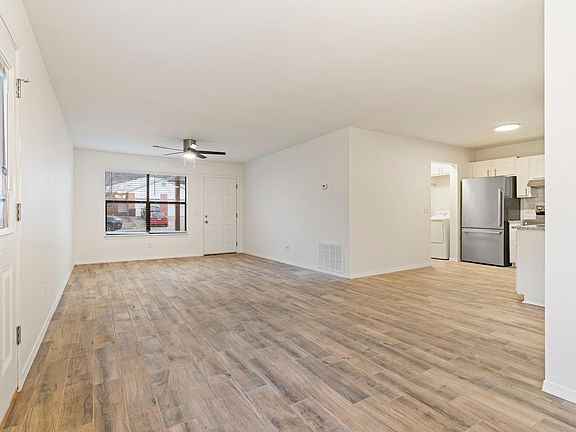 Open living and dining room