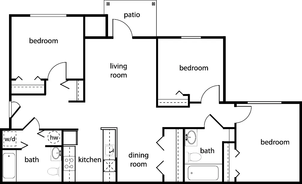 Floor plan Three-Bedroom