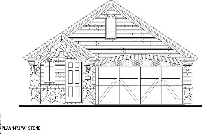Plan 1472 Elevation A w Stone