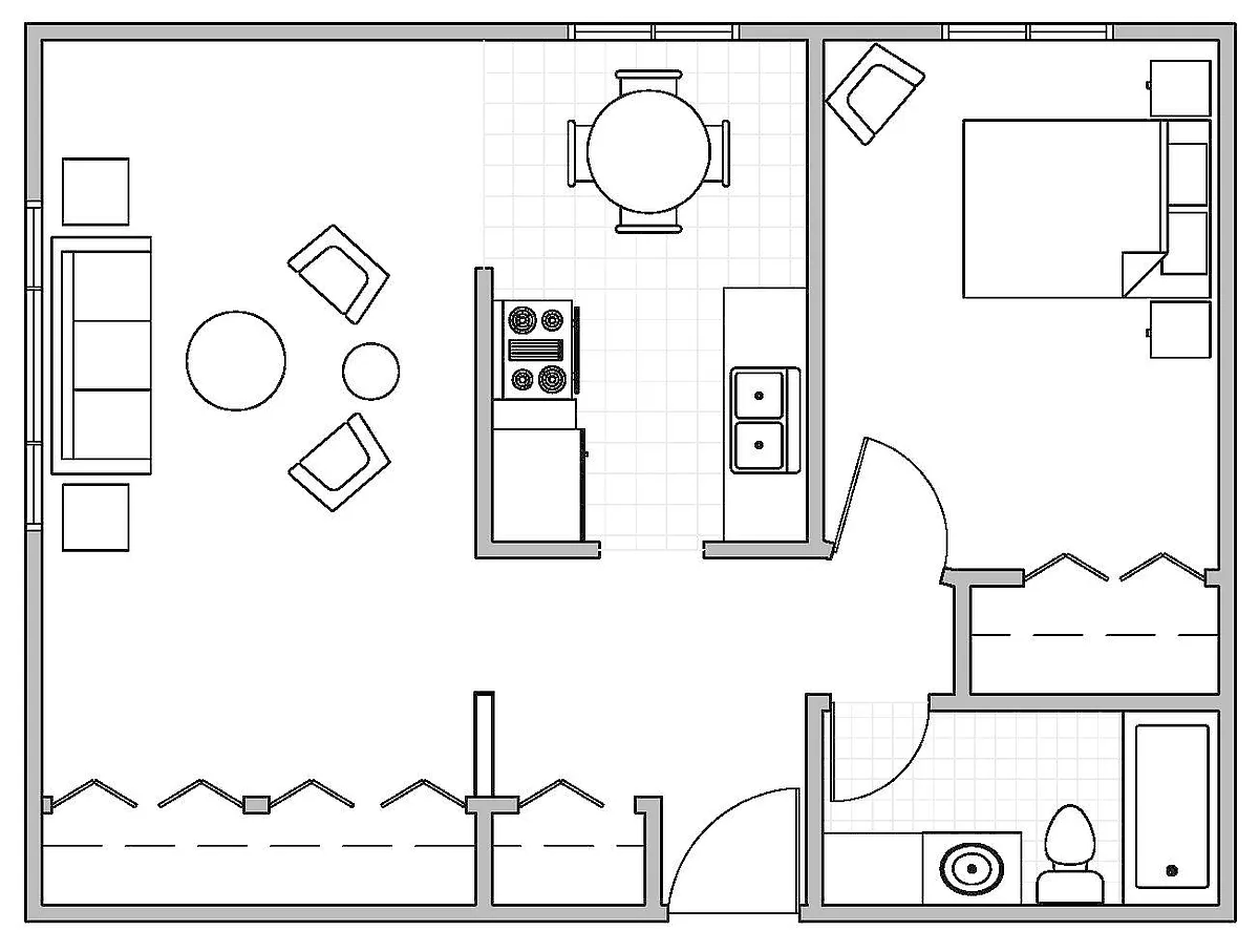 Floor plan 1-Bedroom