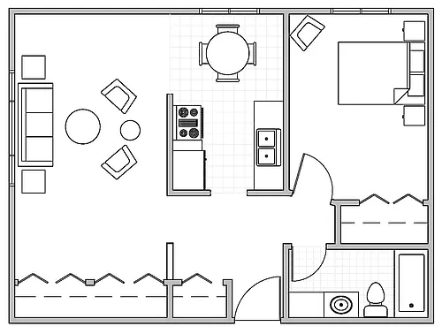 Floor plan 1-Bedroom
