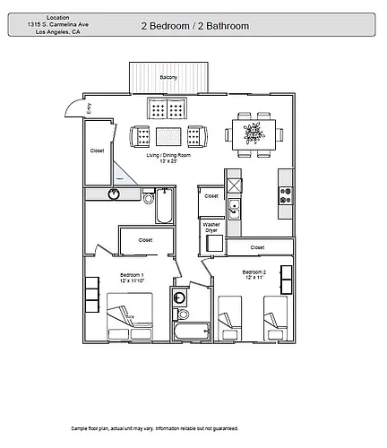 Floor plan Two Bedroom