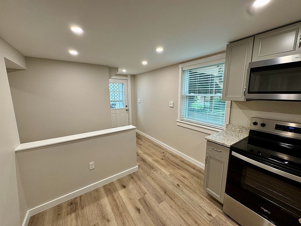 A view from the kitchen to your private entrance.