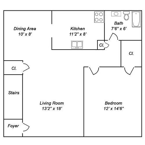 Floor plan 1 Bedroom