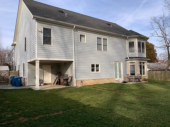 Back of house, fenced yard