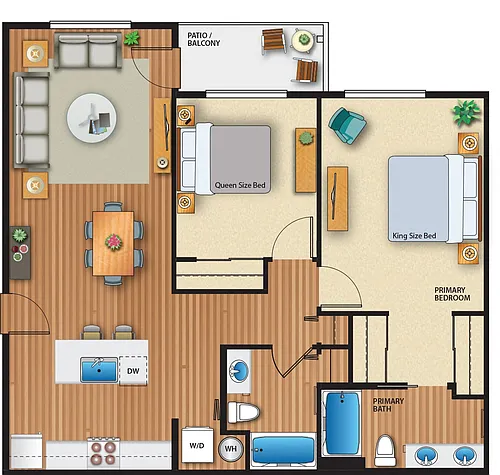 Floor plan Farmstead II 2x2a Flat