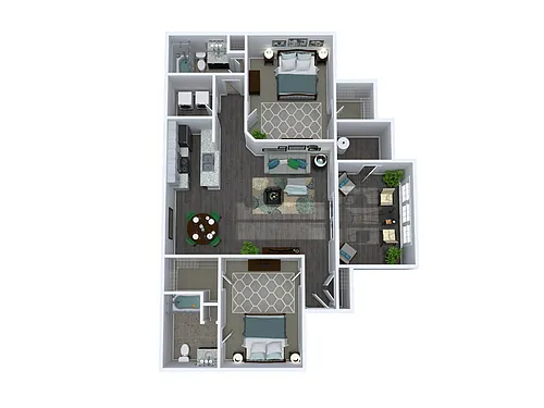 Floor plan B2 - B2 2X2