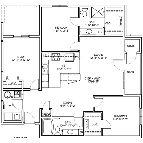 Floor plan Three Bedroom