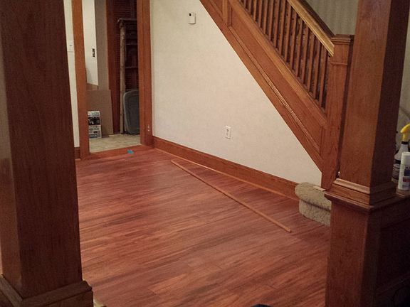 Dining room with staircase to upstairs