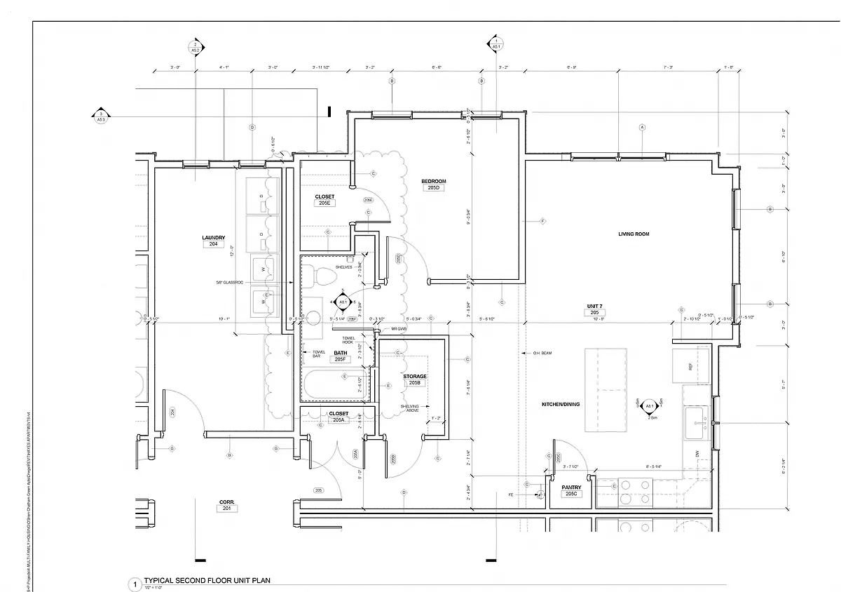 Floor plan 1 Bed 1 Bath (Second Floor)
