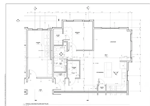 Floor plan 1 Bed 1 Bath (Second Floor)