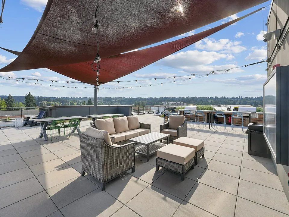 Host, relax, or recharge in the vibrant rooftop lounge.