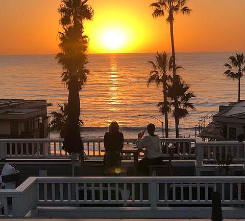 sunset on roof deck
