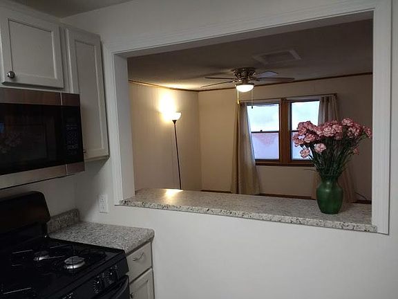 View of living room from kitchen.
