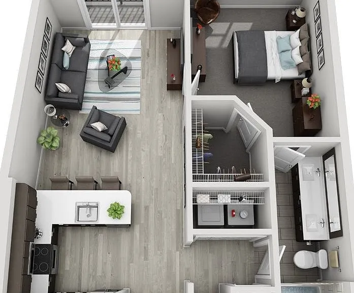 B5 (1BR) floor plan Brookside 51