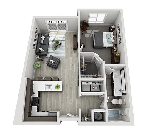 Floor plan B5 (1BR)