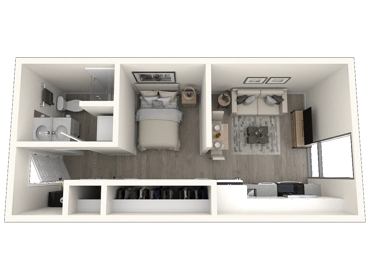 Floor plan 1 Bedroom 1 Bathroom Urban