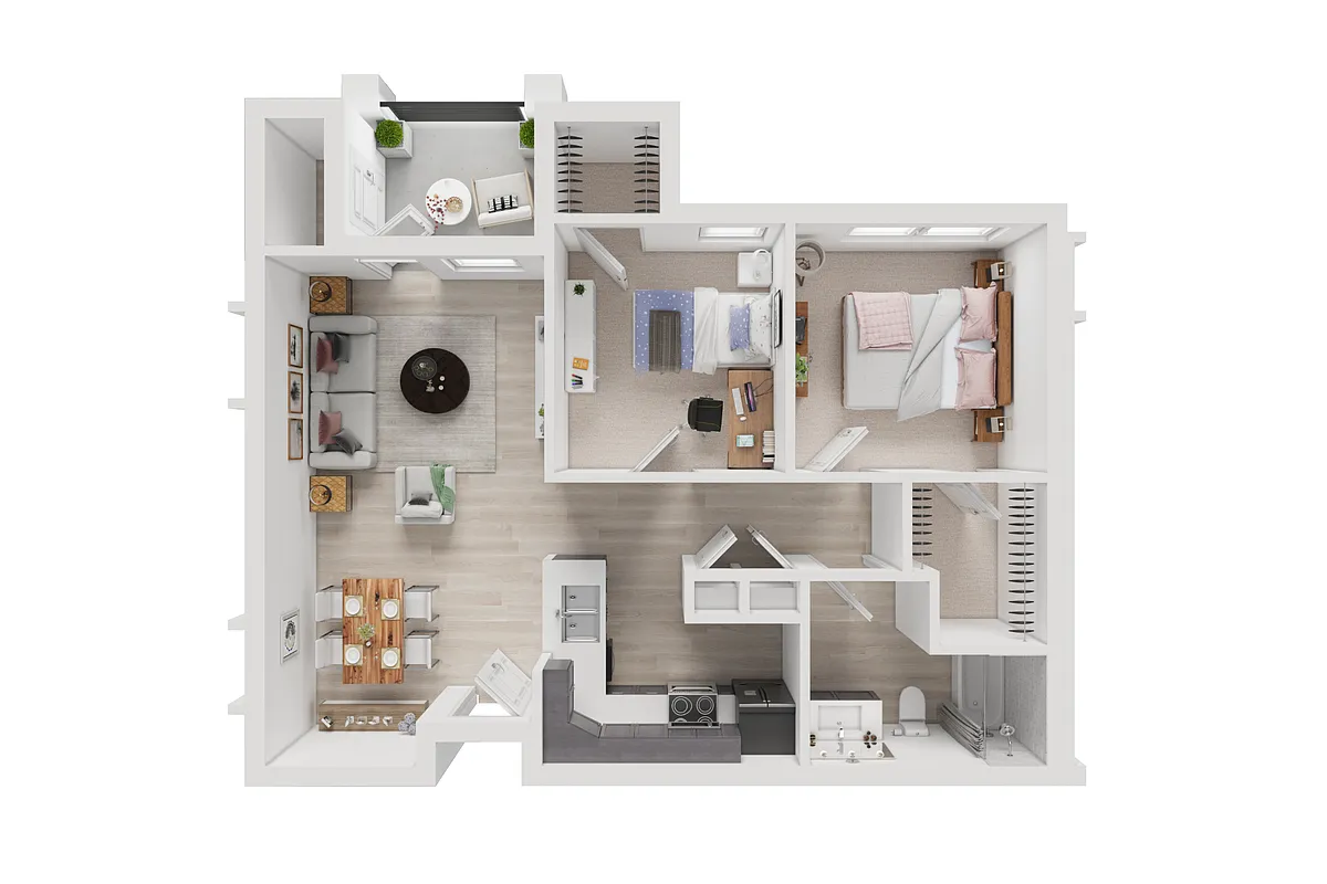Floor plan Two Bedroom - 60 AMI