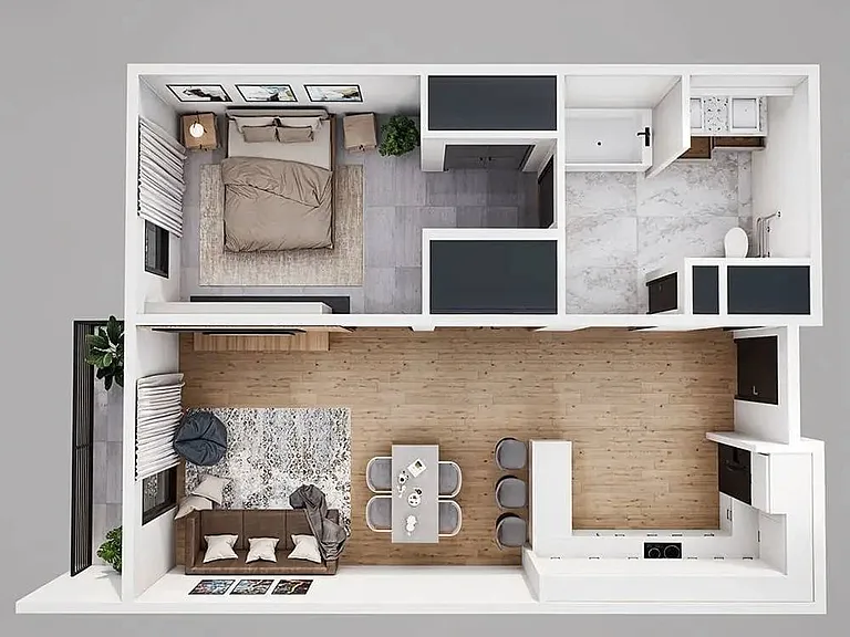 1 Bed, 1 Bath
