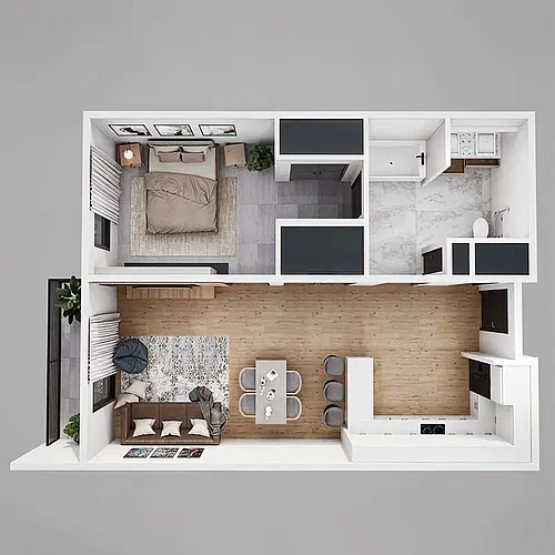 Floor plan 1 Bedroom Junior