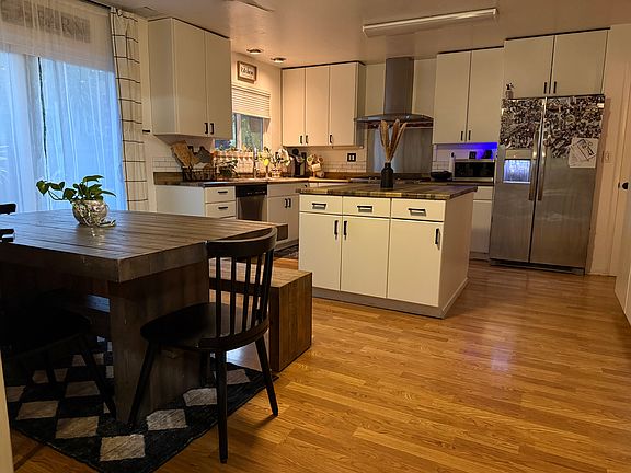 View of the kitchen from the garage.