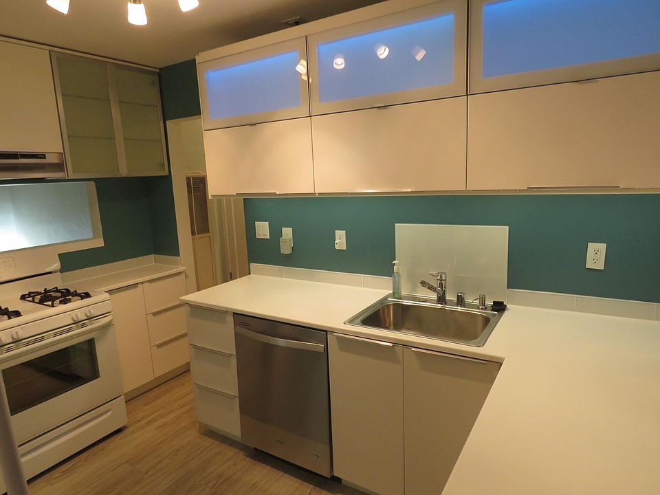 Renovated kitchen with modern European cabinets