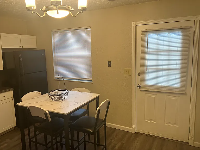 Kitchen and rear entry to garage area