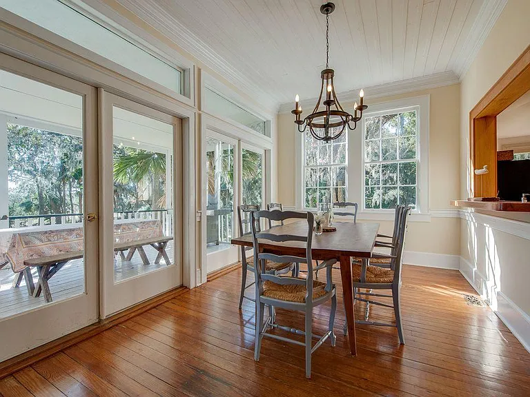 Dining room with marsh views