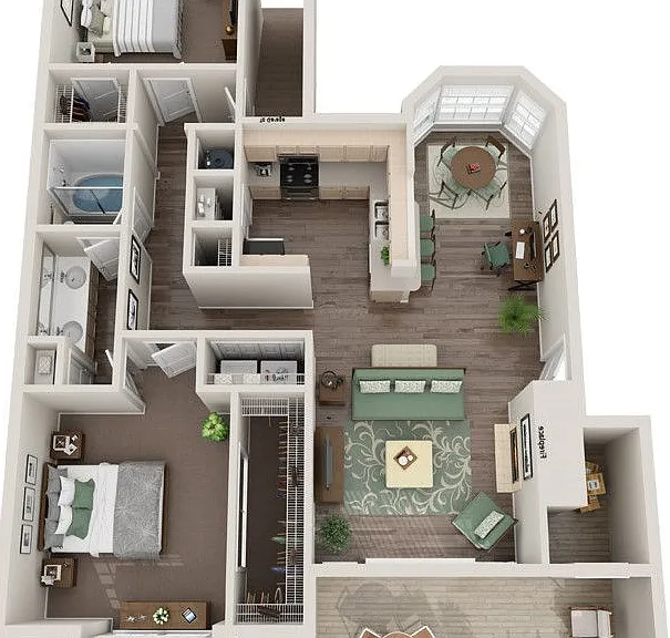 B floor plan Cary Greens At Preston