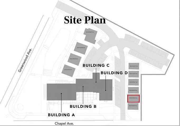 site plan, red highlighted unit is #502