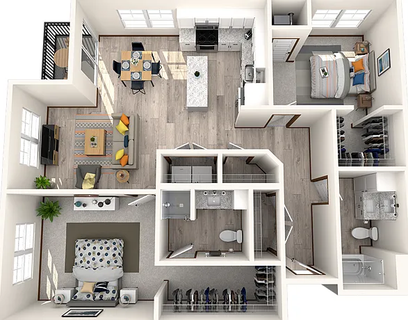 2 bedroom, 2 bathroom 2 bedroom, 2 bathroom