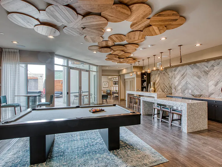 Game room with billiards and video games