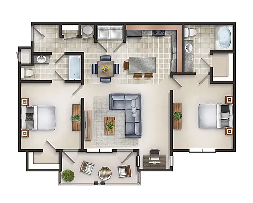 Floor plan The Blue Ridge with Balcony