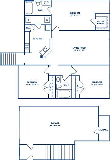 3 Bedroom | 2 Bath | 1208 SF | Attached Garage 3 Bedroom | 2 Bath | 1208 SF | Attached Garage