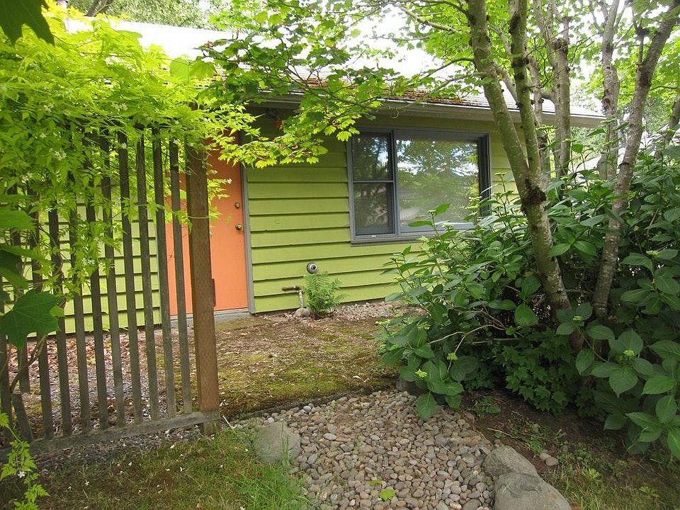 Lush, private front yard