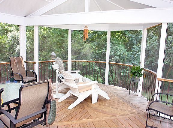 screened in porch. framed for hot tub (deck also framed for a hot tub)